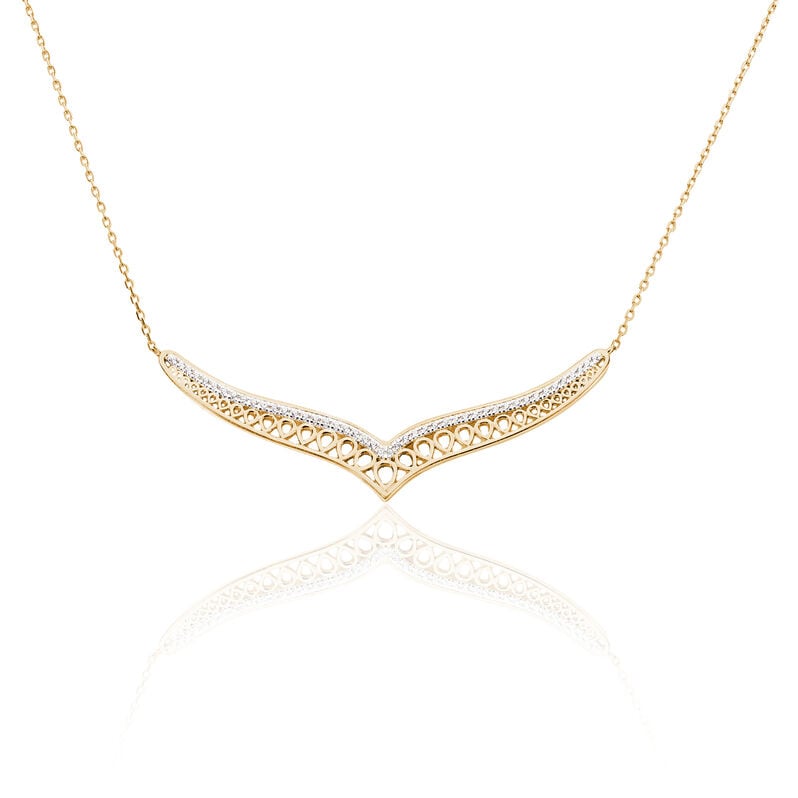 Collier Solena Plaque Or Jaune Oxyde De Zirconium - Spannringe Damen | OROVIVO