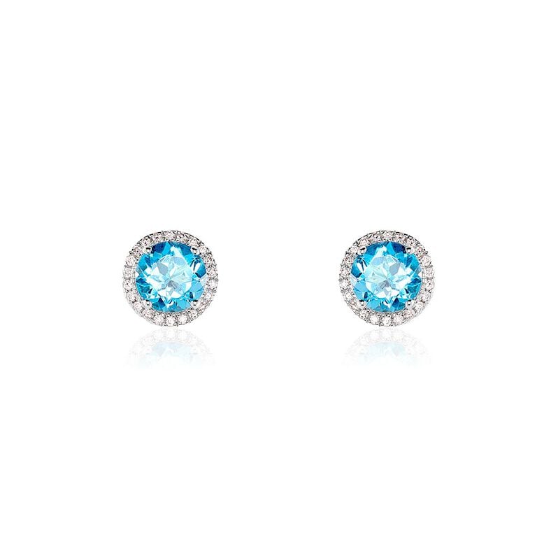 Damen Ohrstecker Weißgold 585 Topas Blau 1,17ct Feli  - Ohrstecker Damen | OROVIVO