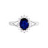 SINYA Damen Ring Silber Silber 925 Glas Blau 2,06 ct