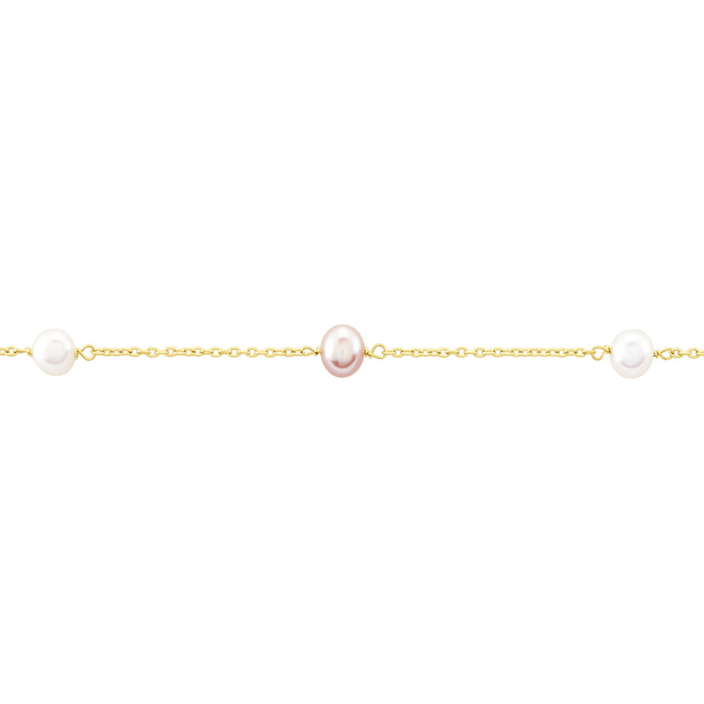 Damen Armband Silber vergoldet 925 Zuchtperle Weiß Perla - Armbänder Damen | OROVIVO