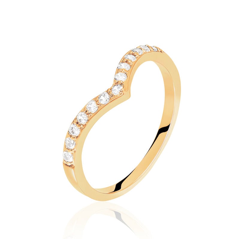 Bague Thais Plaque Or Jaune Oxyde De Zirconium - Spannringe Damen | OROVIVO