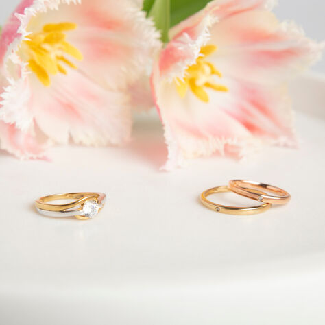 Damen Ring Rosegold 375 Diamant 0,01ct Graz 18,00mm  - Eheringe mit Stein Damen | OROVIVO