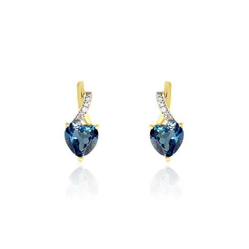 Boucles D'oreilles Puces Or Jaune Clothilde Topaze Et Oxydes - Spannringe Damen | OROVIVO