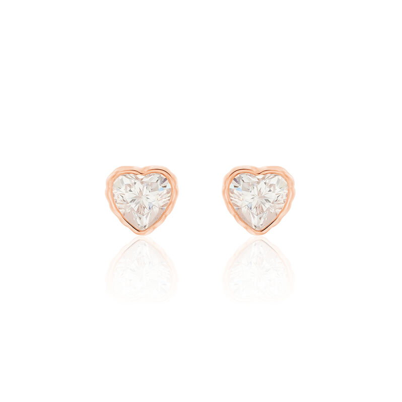 Familie Ohrstecker Rosegold 375 Zirkonia Herz Dotti  - Ohrstecker Familie | OROVIVO