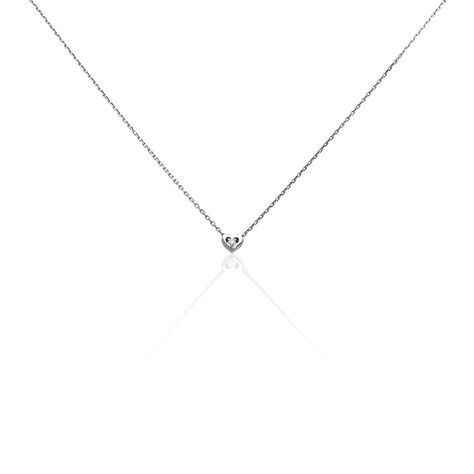 Damen Collier Silber 925 Diamant 0,04ct Herz 45cm - Halsketten Damen | OROVIVO