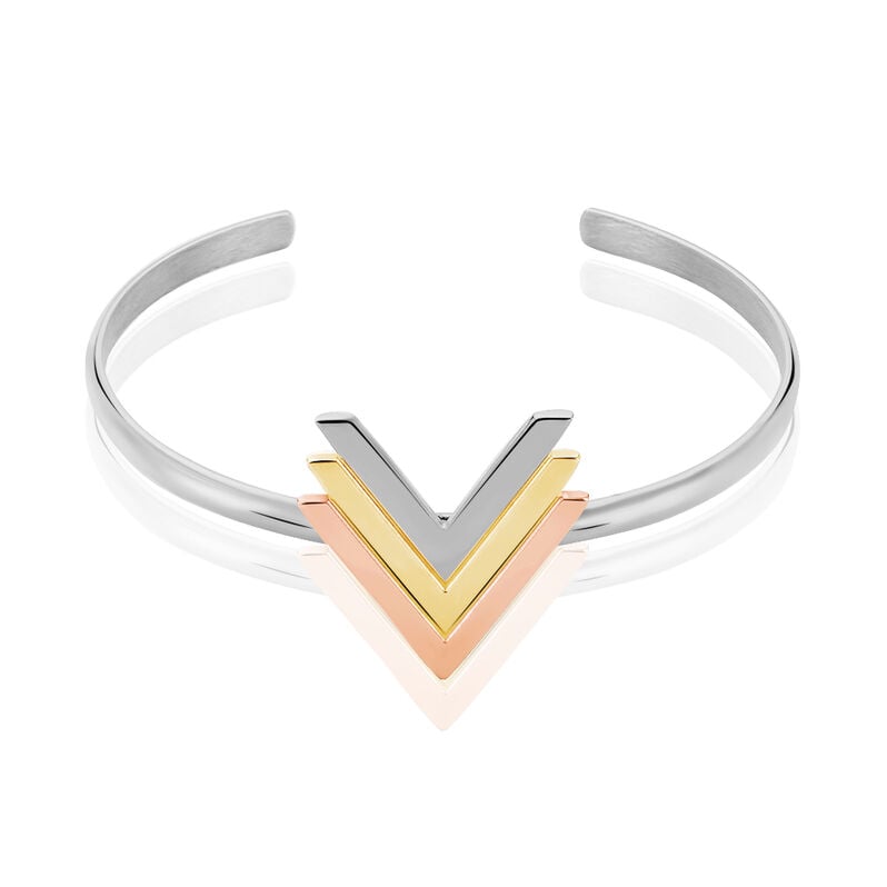 Bracelet Jonc Acier Tricolore Olivia - Spannringe Damen | OROVIVO