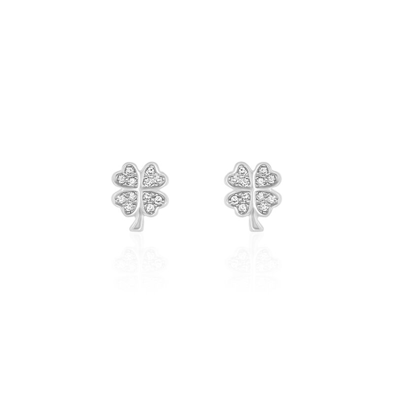 Kinder Ohrstecker Silber 925 Zirkonia Kleeblatt Donnika  - Ohrstecker Kinder | OROVIVO