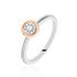 SATA Damen Ring Gold Bicolor 375 (9 Karat) Diamant Wei&szlig; 0,08 ct