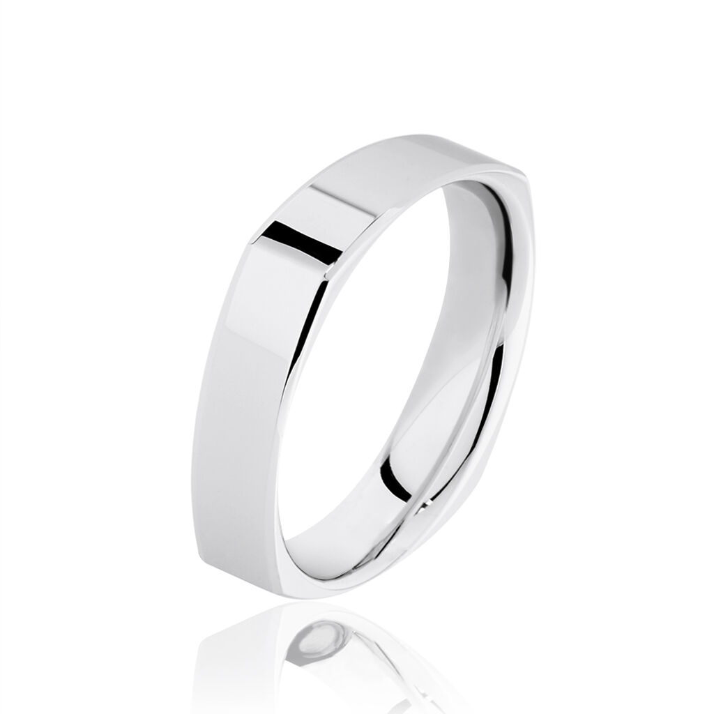 Alliance Carree Polie Or Blanc - Spannringe Unisex | OROVIVO