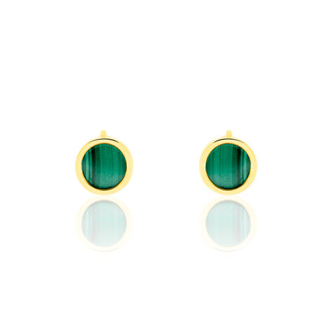 Damen Ohrstecker Gold 375 Malachit  - Ohrstecker Damen | OROVIVO