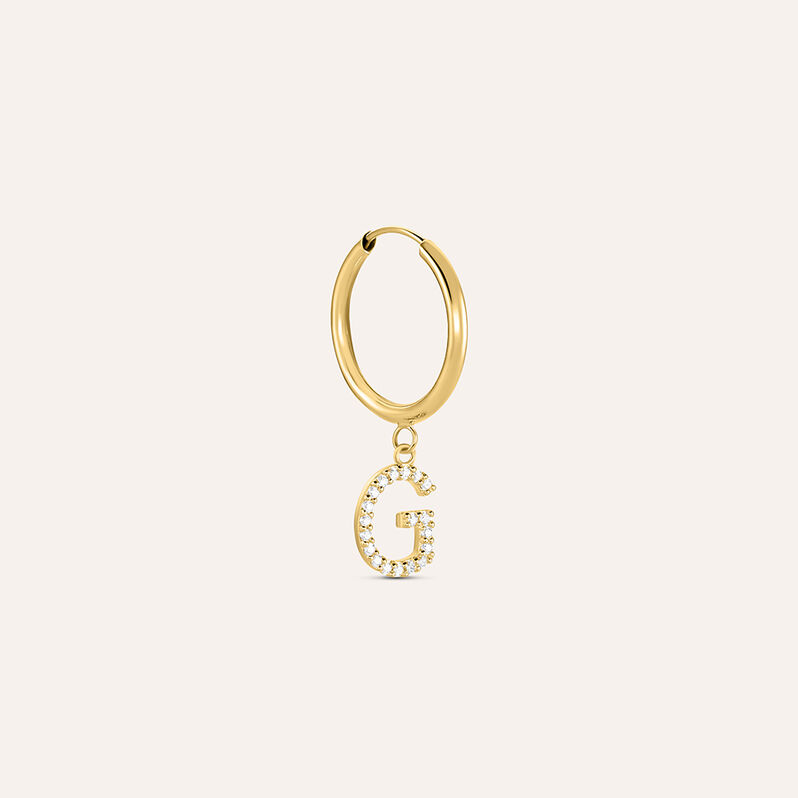 Mono Orecchino A Cerchio Toujours Oro Giallo Cubic Zirconia - Spannringe Damen | OROVIVO
