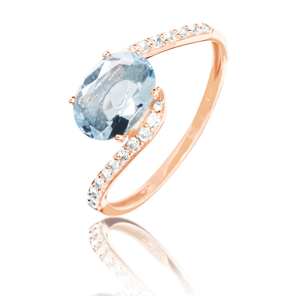 Bague Loriane Or Rose Topaze Et Oxyde De Zirconium - Spannringe Damen | OROVIVO