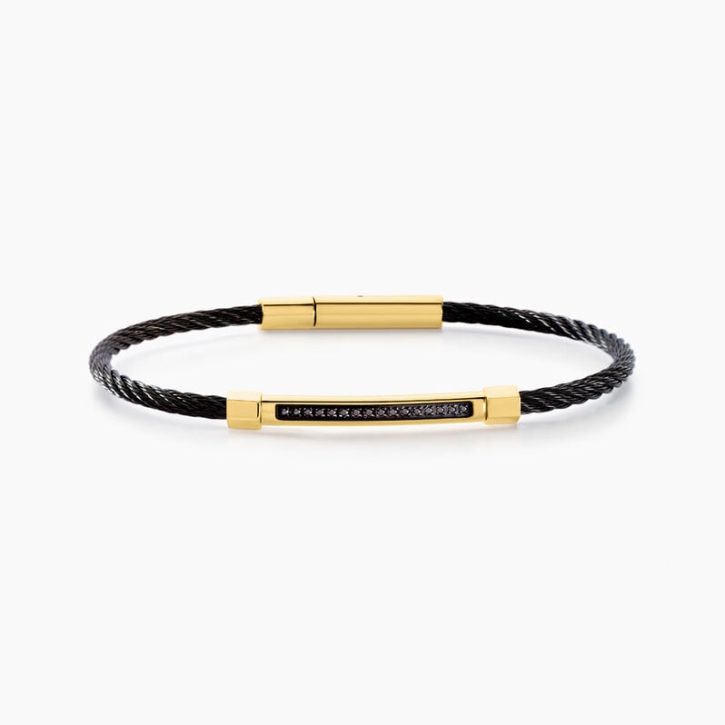 Bracelet Bellagio Acier Bicolore Oxyde De Zirconium - Spannringe Herren | OROVIVO