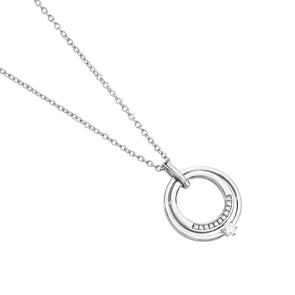 IRINA Damen Collier Silber 925 Zirkonia Wei&szlig; Kreis