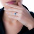 ANGIE Damen Ring Wei&szlig;gold 375 (9 Karat) Saphir Blau 0,03 ct Blume