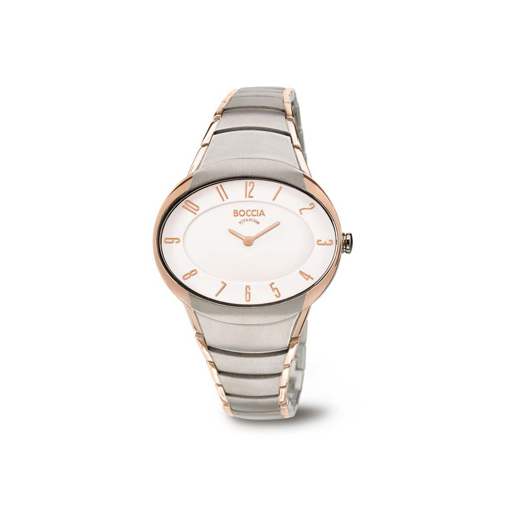 🦚 Boccia Damenuhr Titanium 3165-12 Quarz, Uhr ohne Stein