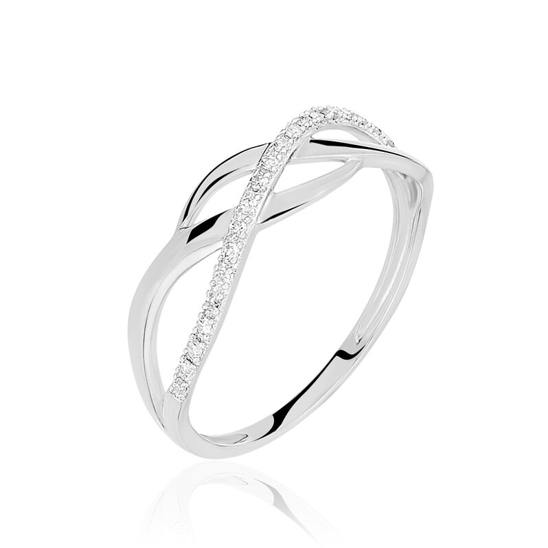 Anello Fascia Sophia Oro Bianco Diamante - Spannringe Damen | OROVIVO