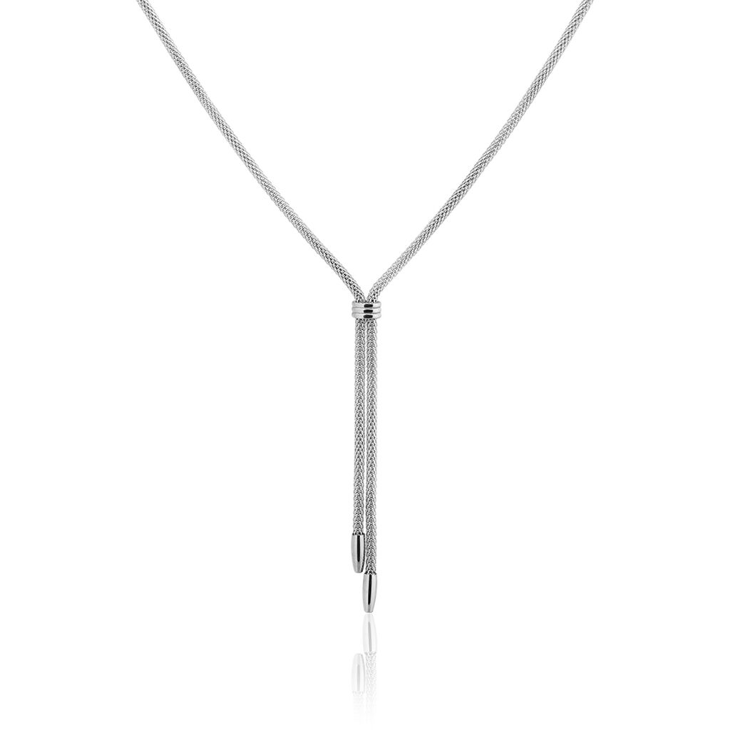 Collier Aleyna Maille Popcorn Acier Blanc - Spannringe Damen | OROVIVO