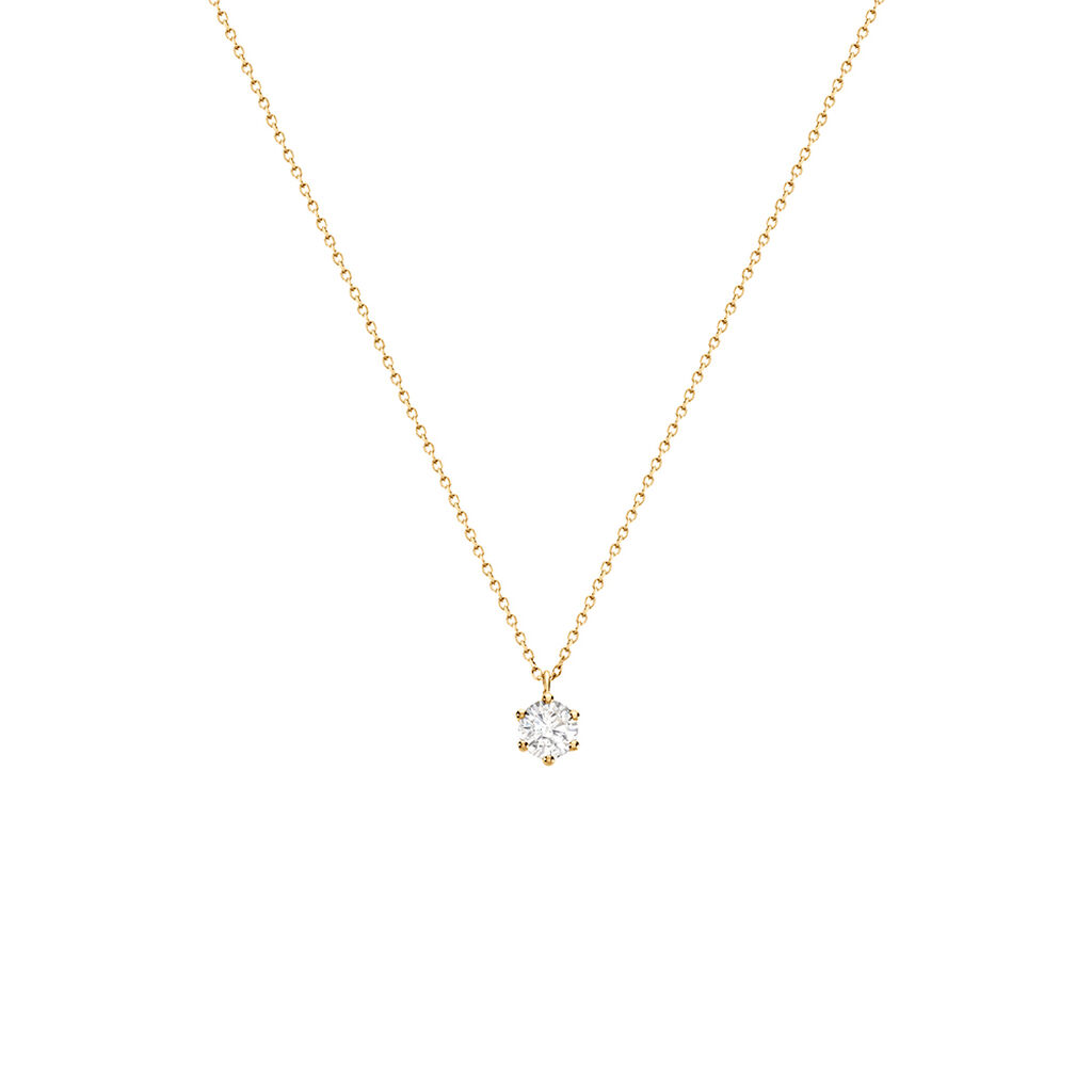 Sonate Damen Collier Gold 585 (14 Karat) Synthetischer Diamant Wei&szlig; 0,52 ct