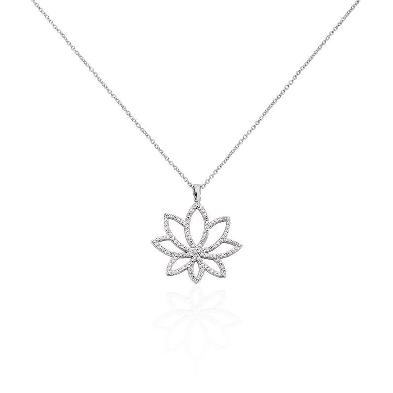 Collier Sautoir Kahena Argent Blanc Oxyde De Zirconium - Spannringe Damen | OROVIVO