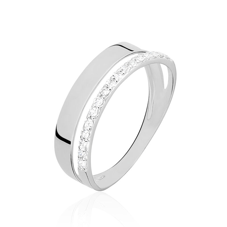 KATIANA Damen Ring Wei&szlig;gold 375 (9 Karat) Zirkonia Wei&szlig; 0,27 ct - Ringe mit Stein Damen | OROVIVO