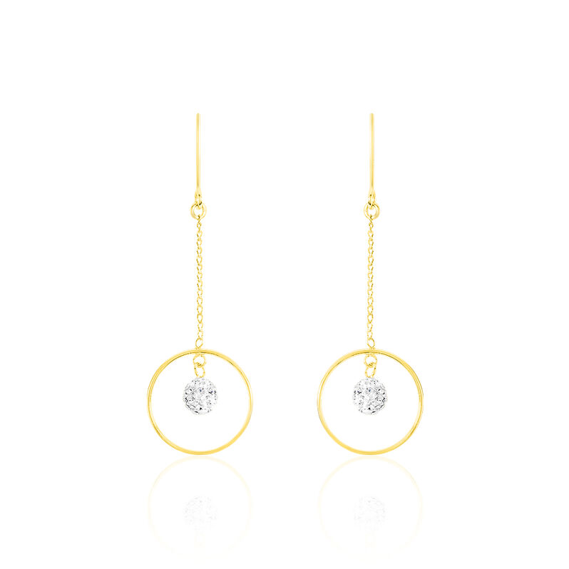 Boucles D'oreilles Pendantes Austie Or Jaune Pierre De Synthese - Spannringe Damen | OROVIVO