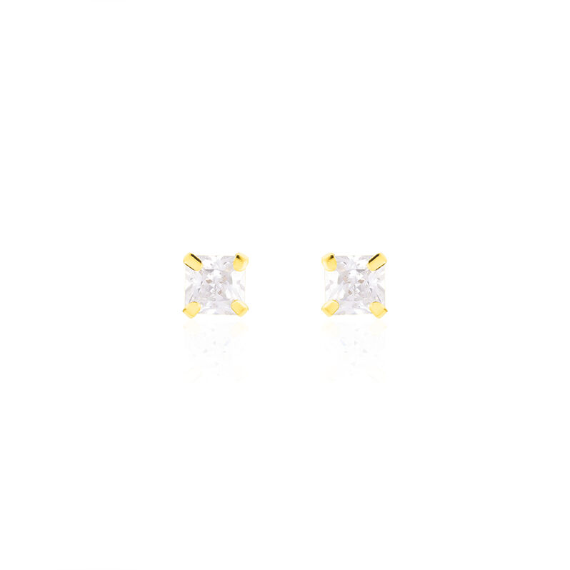 RAFAELA Damen Ohrstecker Gold 375 (9 Karat) Zirkonia Weiß 1,63 ct Viereck - Ohrstecker Damen | OROVIVO