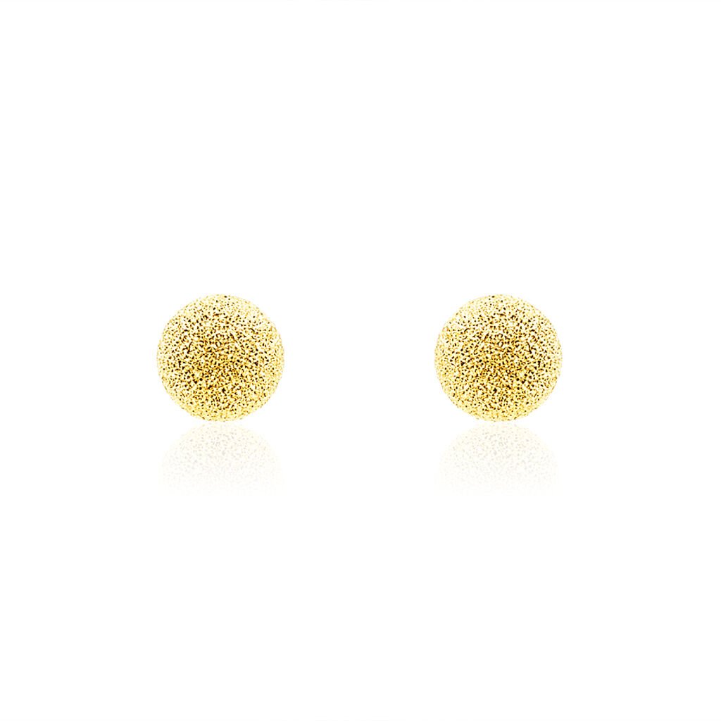 Damen Ohrstecker Gold 375 Kugel Satiniert 5mm - Ohrstecker Damen | OROVIVO