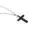 Herren Collier Edelstahl Bicolor Silber/Schwarz Religi&ouml;ses Kreuz B 3 mm