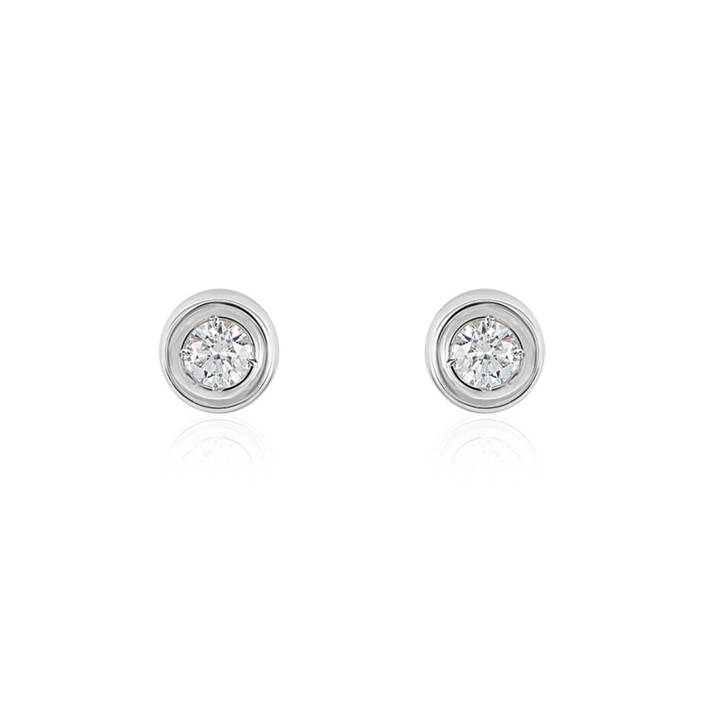 Damen Ohrstecker Weißgold 750 Diamant 0,22ct Milano  - Ohrstecker Damen | OROVIVO
