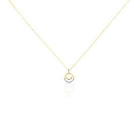 Damen Halskette Gold 375 Diamanten 0,051ct Doppelkreis Atlanta - Ketten mit Anhänger Damen | OROVIVO