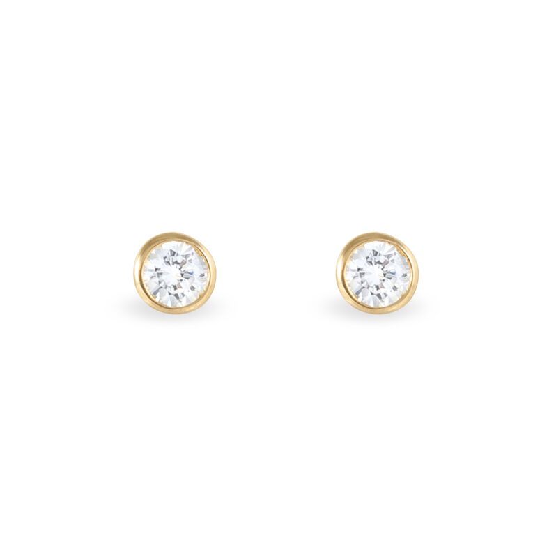 Damen Ohrstecker Gold 375 Zirkonia Elda Fassung Zarge  - Ohrstecker Damen | OROVIVO
