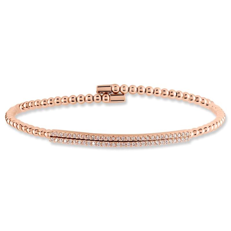 Bangle Silver Elegance Argento Rosa Cubic Zirconia - Spannringe Damen | OROVIVO