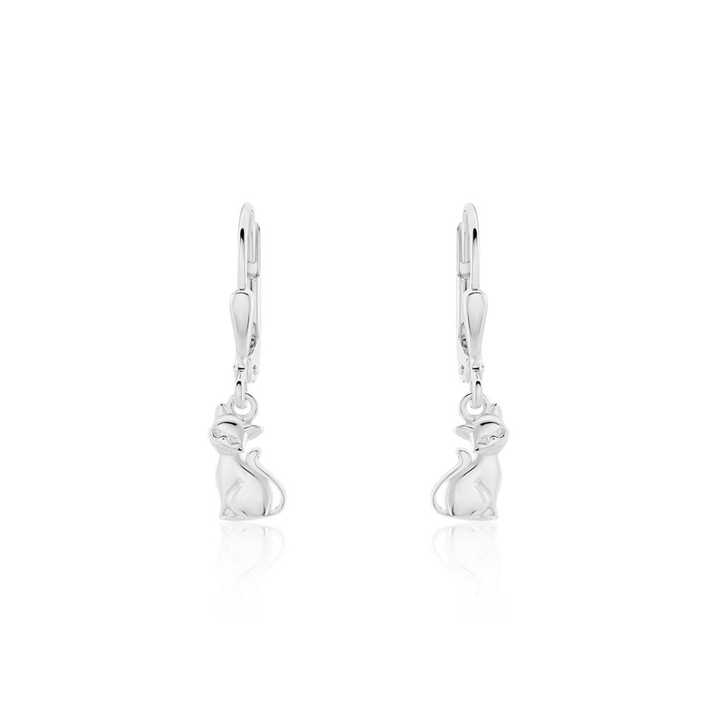 SAANVI Kinder Ohrringe Lang Silber 925 Katze, Ohrringe Lang ohne Stein