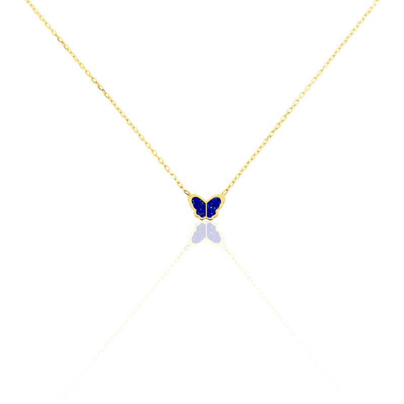Collier Or Jaune Noanne Papillon Bleu - Spannringe Kinder | OROVIVO