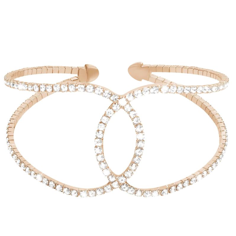 Bracciale bangle big in metallo rodiato e cristalli - Spannringe Damen | OROVIVO