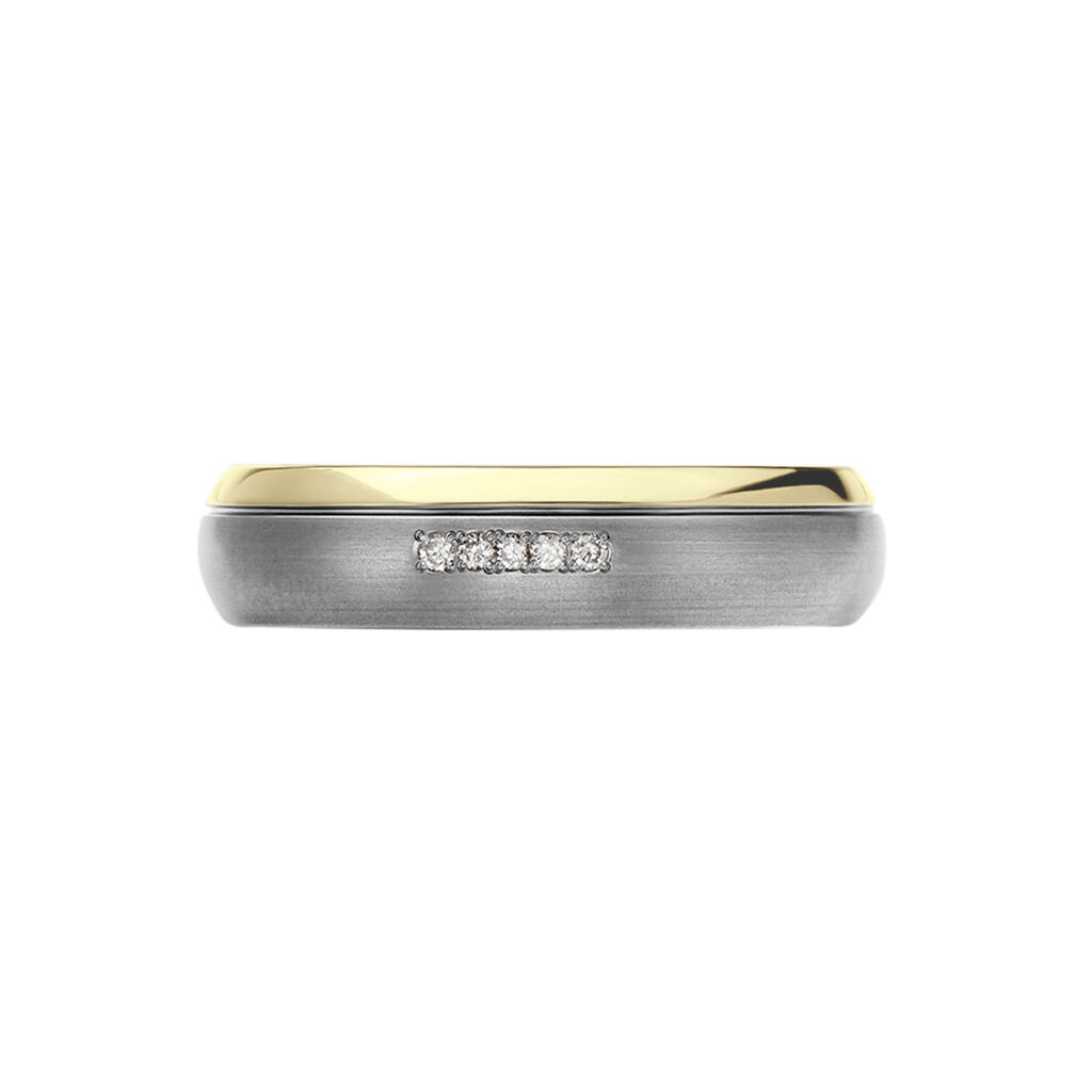 BOCCIA Damenring Titan Bicolor Diamanten 0,015ct 0131-0454 - Eheringe mit Stein Damen | OROVIVO