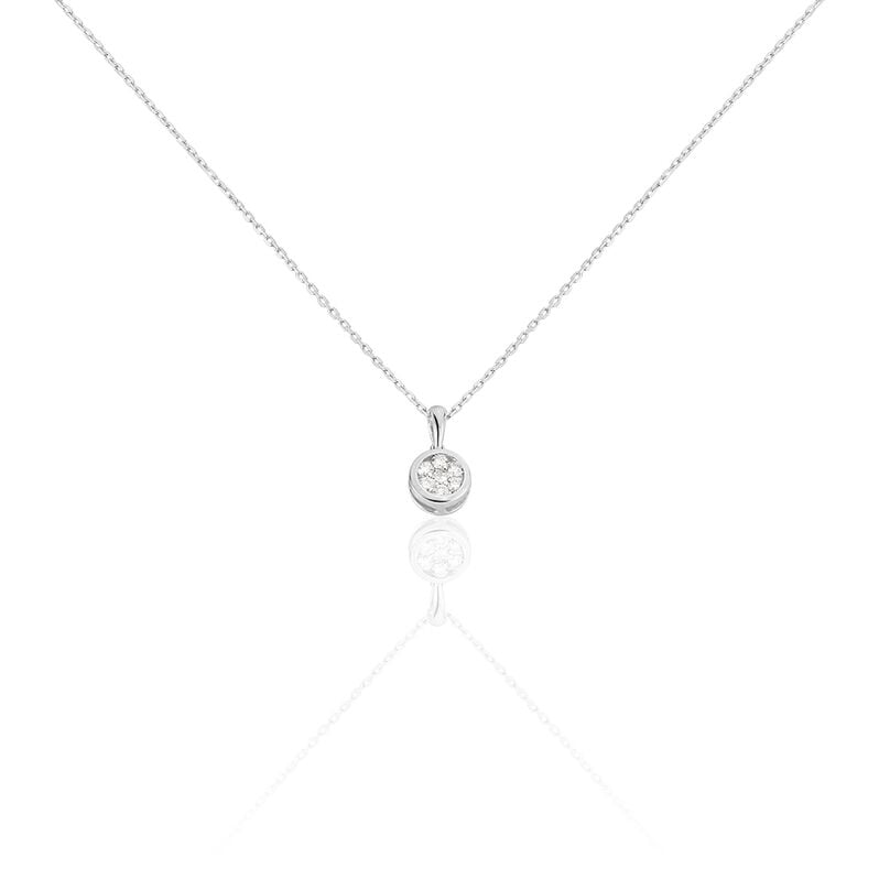 Damen Collier Weißgold 375 Diamant 0,16ct Elina - Halsketten Damen | OROVIVO