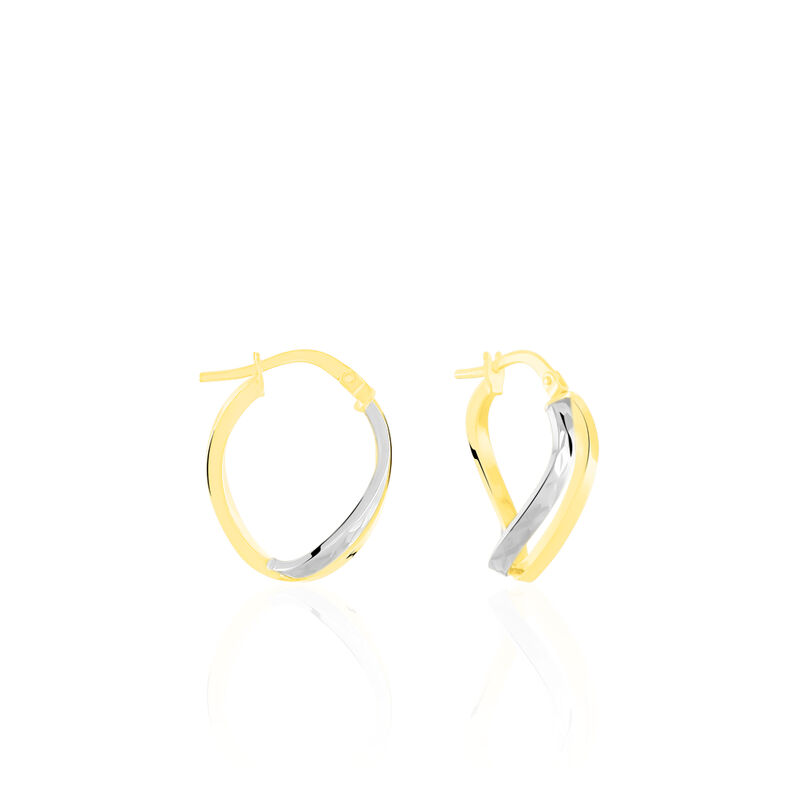Damen Creolen Gold 375 Bicolor Facettiert  - Creolen Damen | OROVIVO