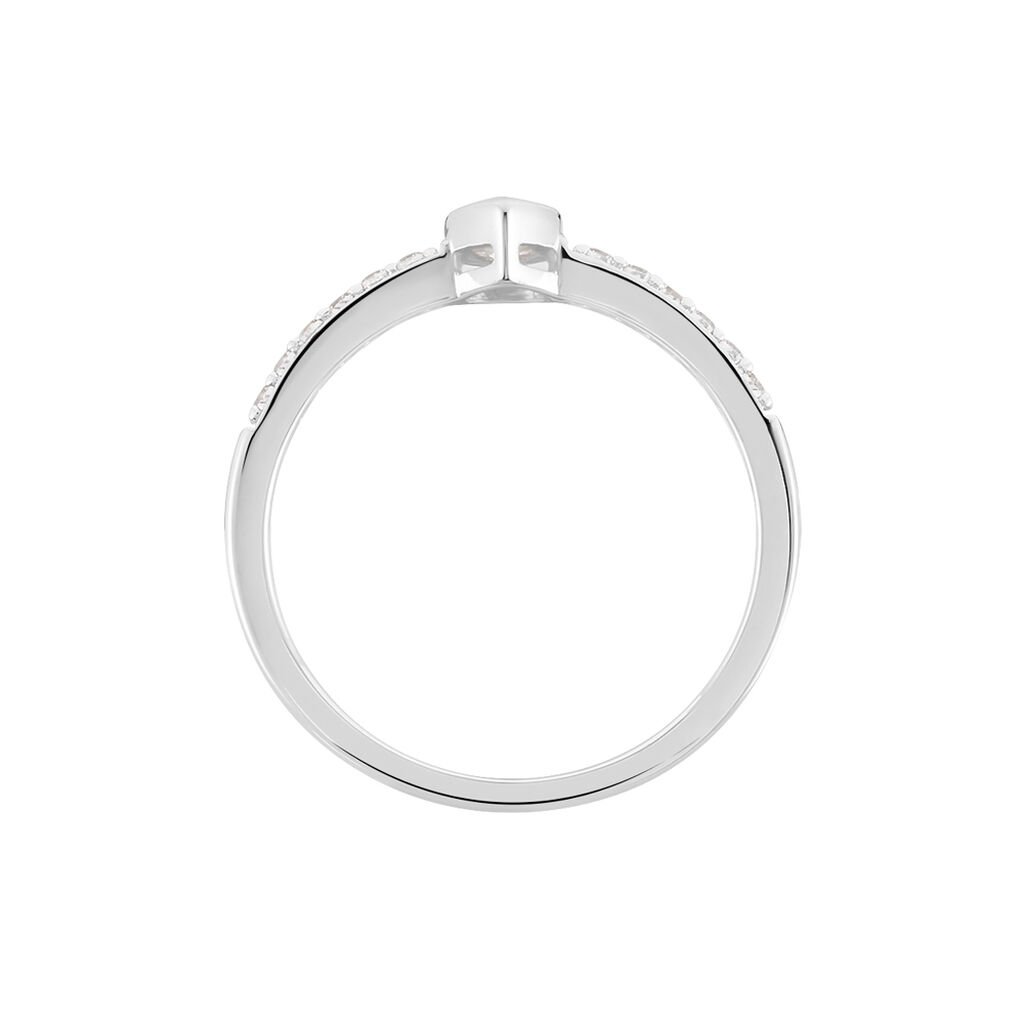 KIRILKA Damen Ring Silber 925 Zirkonia Wei&szlig; 13 ct Tropfen