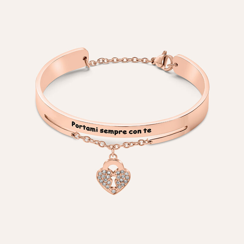 Bangle Sunrise Acciaio Rosa Cristallo - Spannringe Damen | OROVIVO