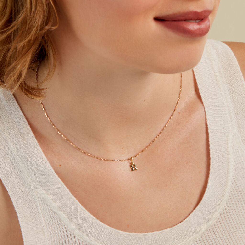 ALPHABET Unisex Anh&auml;nger Gold 375 (9 Karat) Buchstabe R