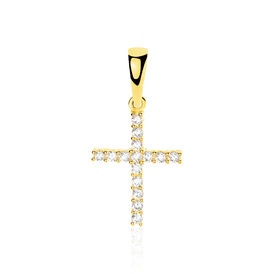 Kreuz Anhänger Gold 375 Zirkonia Canice - Kreuzanhänger Familie | OROVIVO