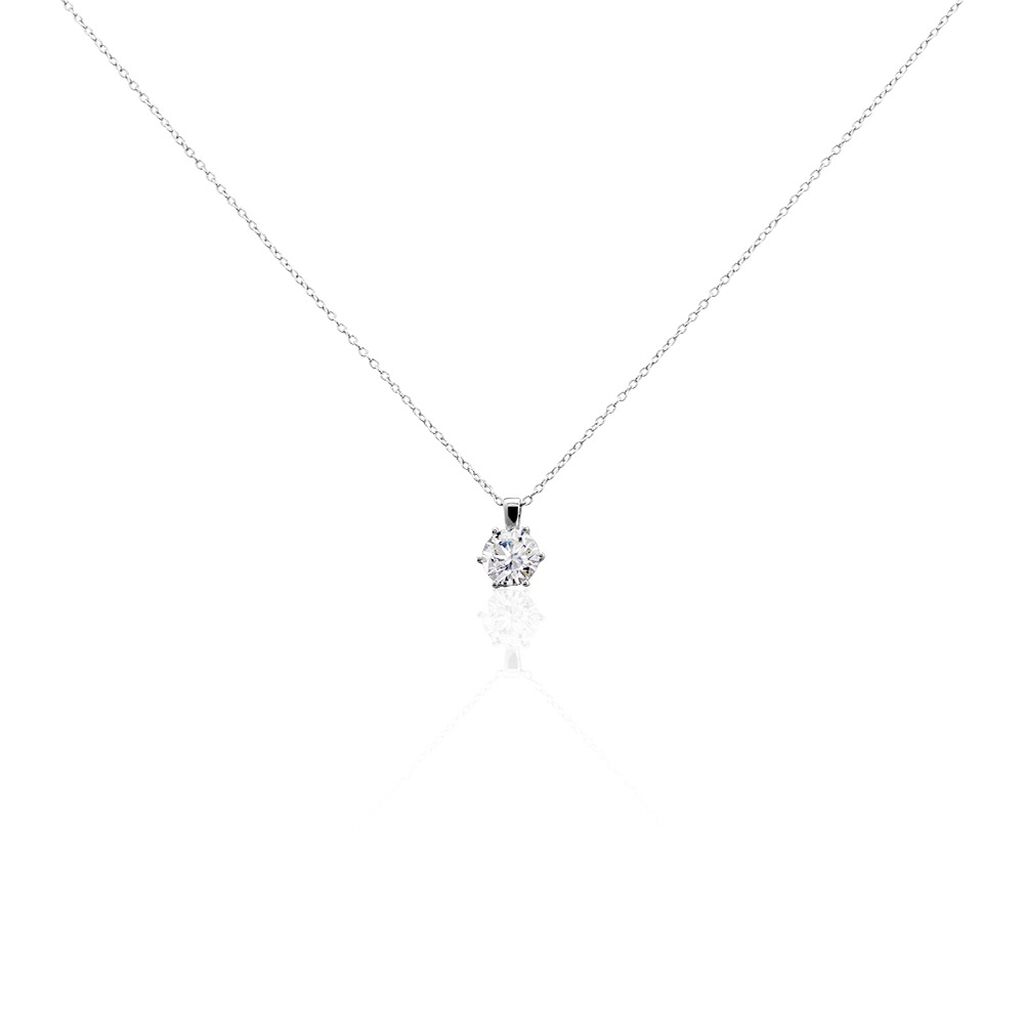 MARIETA Damen Collier Silber 925 Zirkonia Weiß 2,98 ct B 1,15 mm, Collier mit Stein