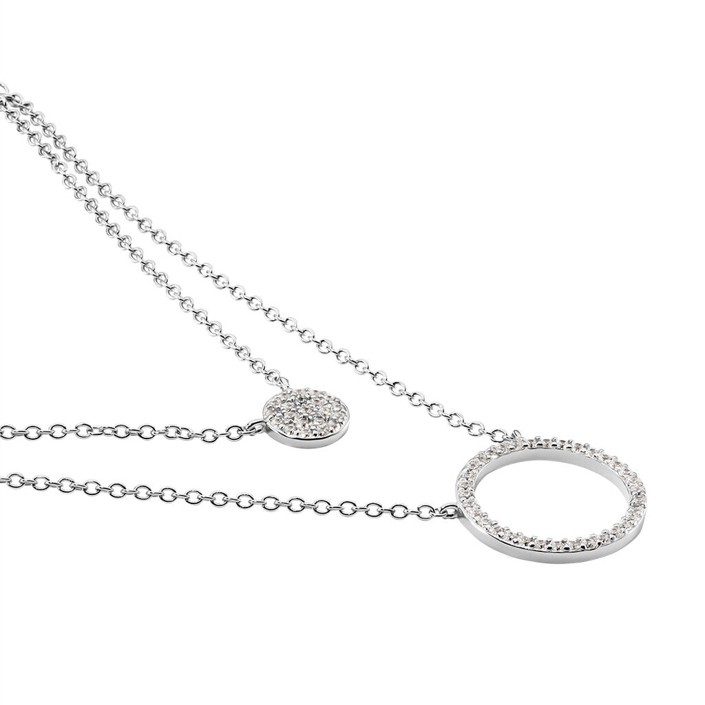 Damen Collier Silber 925 Zirkonia Wei&szlig; 0,55 ct