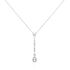 GLISA Damen Collier Wei&szlig;gold 375 (9 Karat) Zirkonia Wei&szlig; Tropfen