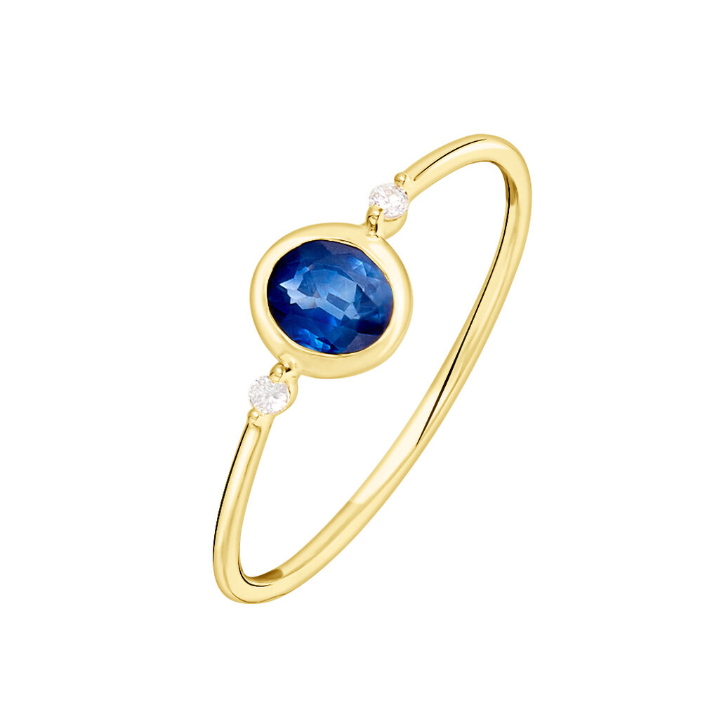 Bague Or Jaune Jahyna Saphir Et Diamants - Spannringe Damen | OROVIVO