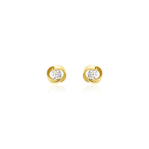 LUCY Damen Ohrstecker Silber vergoldet 925 Zirkonia Weiß 0,81 ct Blume - Ohrstecker Damen | OROVIVO