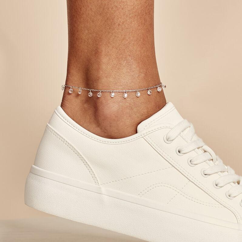 Chaîne De Cheville Carolaine Argent Blanc Oxyde De Zirconium - Spannringe Damen | OROVIVO