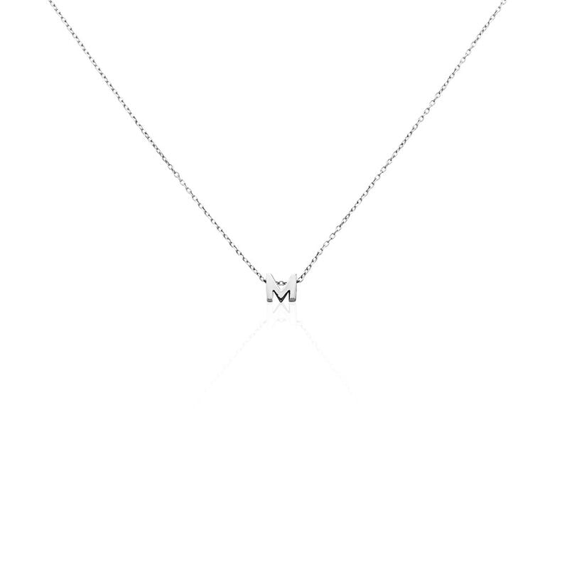 Damen Collier Silber Silber 925 Buchstabe M - Halsketten Damen | OROVIVO